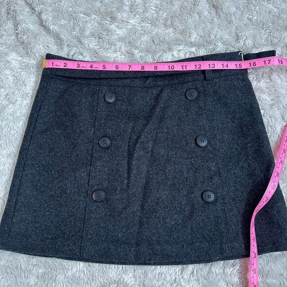 Vintage Y2K Gap Sz 2 European Fit Italian Wool Felted Mini Skirt Gray - Picture 8 of 8